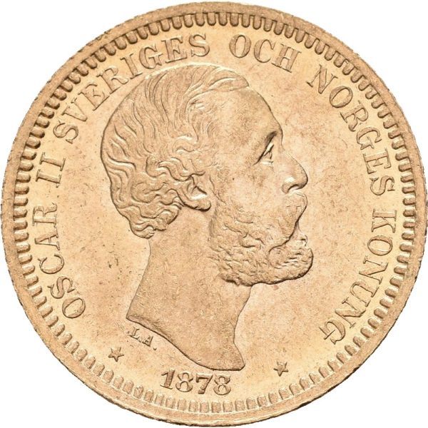 1878/77  Sverige 20 kronor Oskar II., 01