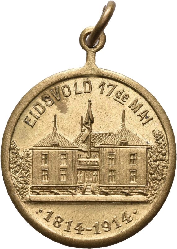 1914 17.mai Eidsvollbygningen, forgylt bronse, 0/01