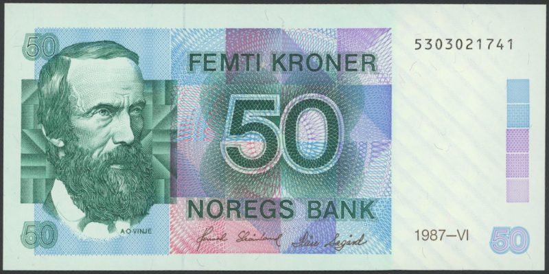 1987 50 kroner 5303021741, 6. utgave, 0/01