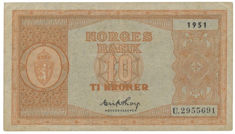 1951 10 kroner, 3. utgave