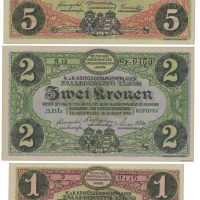 1916 Østerrike-Ungarn 1, 2 og 5 krone, Zalaegerszeg krigsfangelager, VK