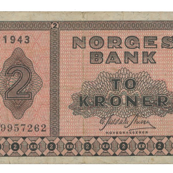 1943 2 kroner B.9957262, 1-