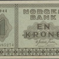 1944 1 krone H.3885274, 1/1+