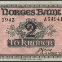 1942 2 kroner A649417, Londonseddel, 1