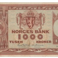 1971 1000 kroner A.4201523, brett rift/skade, 1-