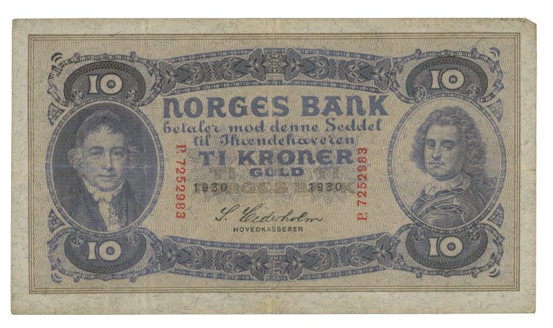 1930 10 kroner P.7252983, 2. utgave, 1/1-