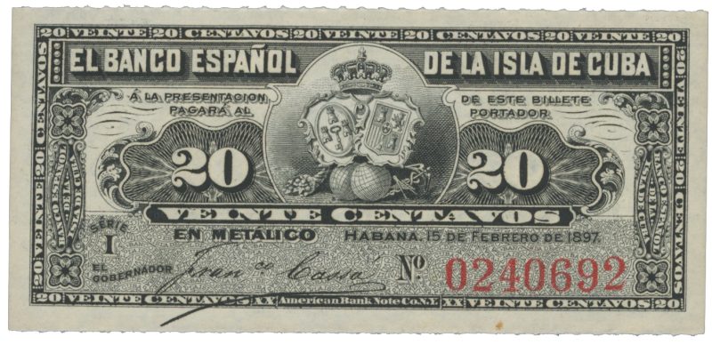 1897 Cuba 20 centavos, 0