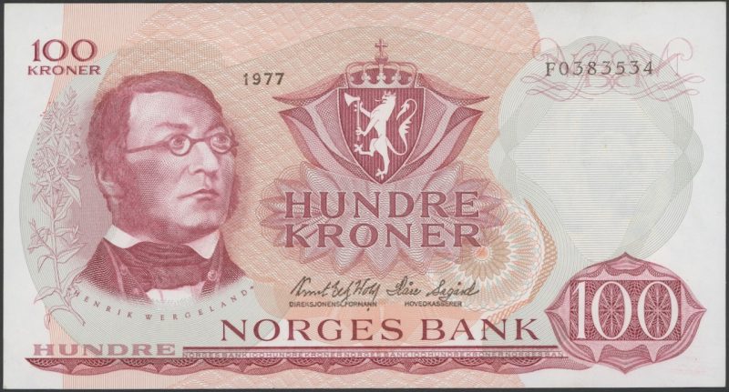 1977 100 kroner F0383534, 1+