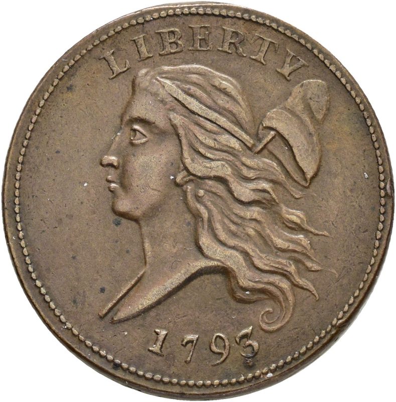 Den første – og minste valøren: ½ cent 1793 ved begynnelsen av United States Mint