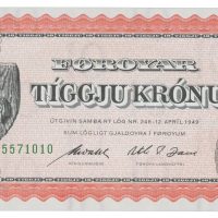 1971 Farøyene 10 kronur, 0/01