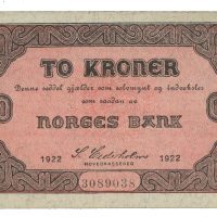 1922 2 kroner 3089038, 1+/01