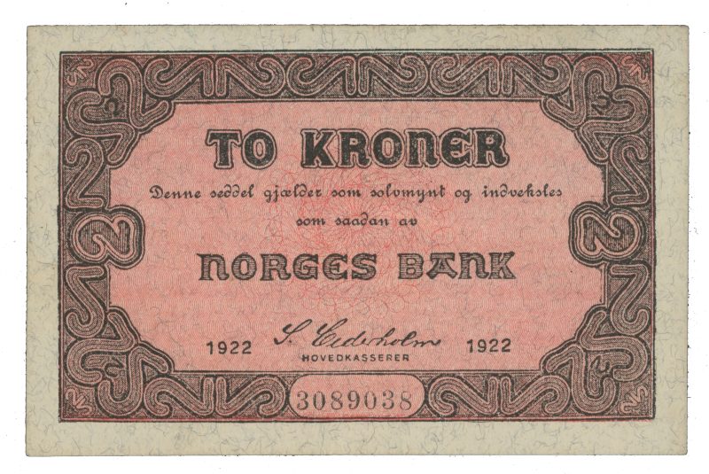 1922 2 kroner 3089038, 1+/01