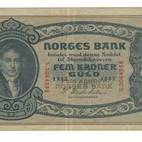1933 5 kroner N.2064359, 2. utgave, 1-