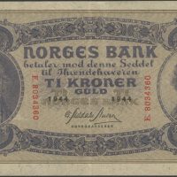 1944 10 kroner E.8034360, 2. utgave, 1