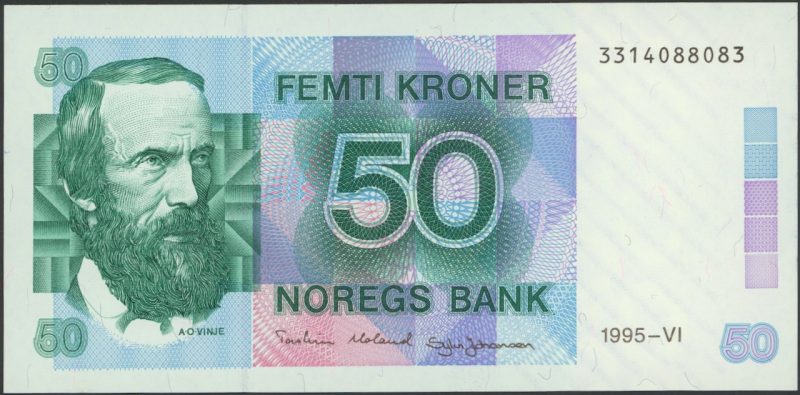 1995 50 kroner 3314088083, 0/01