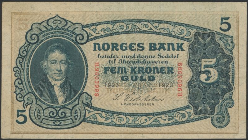 1923 5 kroner H.9603999, 1/1+