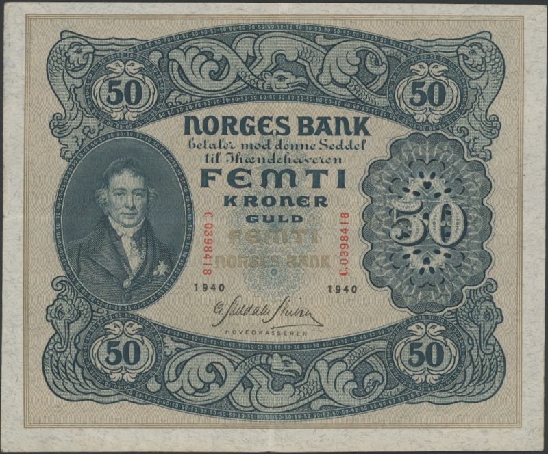 1940 50 kroner C.0398418, 1+