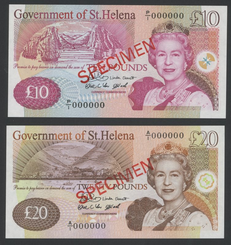 2004 St. Helena 10 og 20 pund SPECIMEN, 0