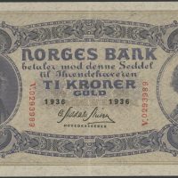 1936 10 kroner V.0293989, 1+