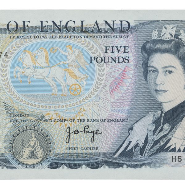 1973-80 England 5 pounds, 0/01