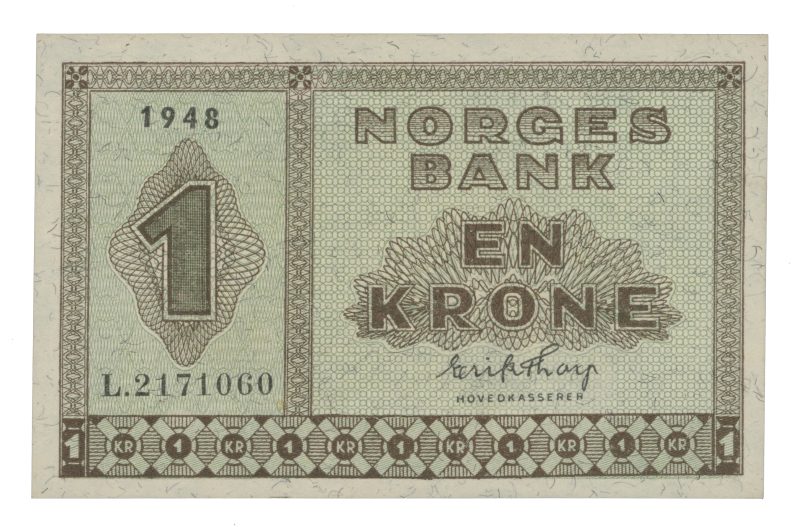 1948 1 krone L.2171060, 0/01