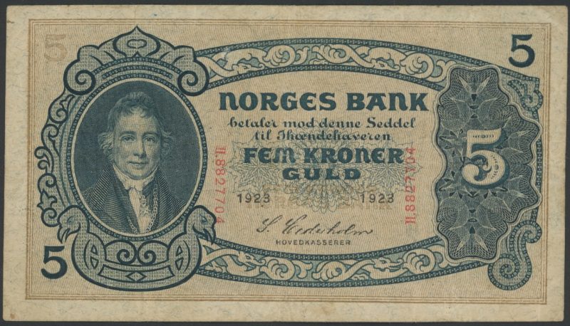 1923 5 kroner H.8827704, 2. utg., 1-