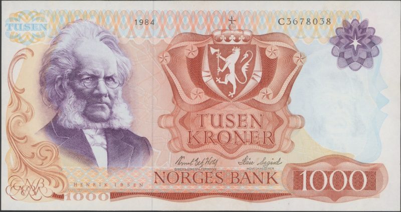 1984 1000 kroner C3678038, 5. utg., 1+/01