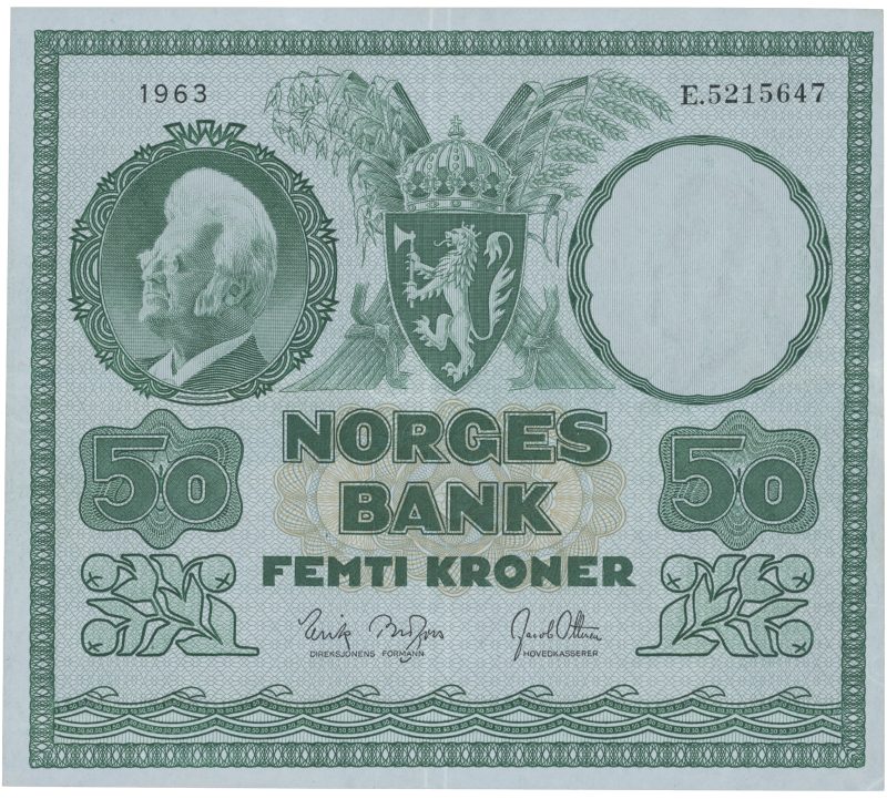 1963 50 kroner E.5215647, 1+