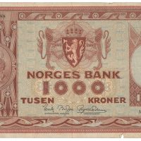 1970 1000 kroner A.3555188, 4. utgave, 1-/2