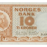 1954 10 kroner D. 6887739, Brofoss/thorp, 0/01