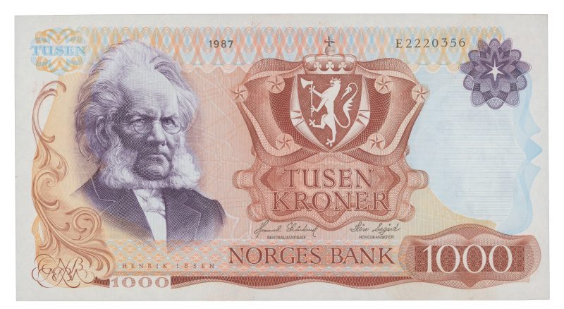 1987 1000 kroner E2220356, 5. utgave, 01