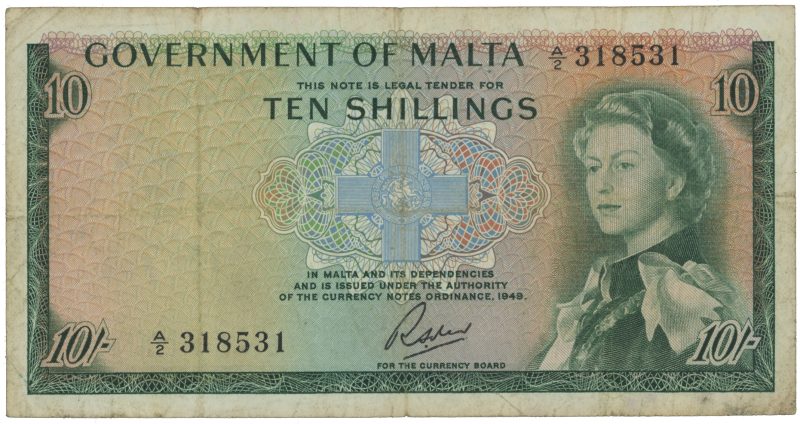 1963 Malta 10 shillings Elizabeth II, 1-