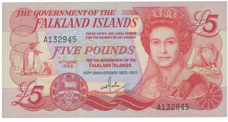 1983 Falklandsøyene 5 pound A132945, 0