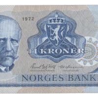 1972 10 kroner QE0068446, Erstatningsseddel, 5. utgave, 0