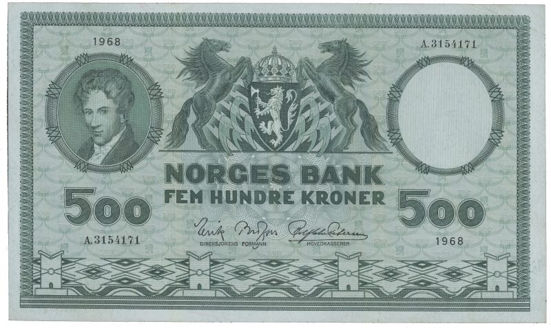 1968 500 kroner A.3154171, 4. utgave, 1