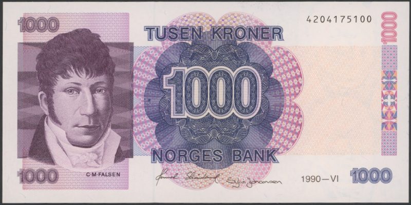 1990 1000 kroner 4204175100, 6. utg., 0/01