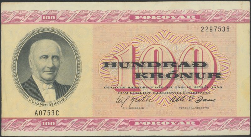 1975 Farøyene 100 kronur, 1-