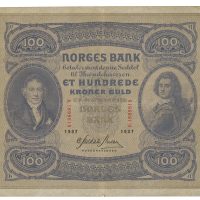 1937 100 kroner B.1695515, brett rift nede, 1-