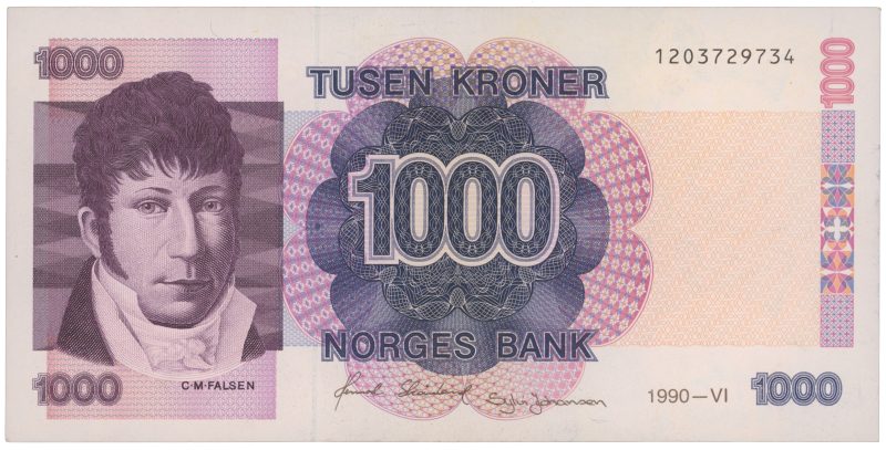 1990 1000 kroner 1203729734, 6. utg., 1+/01
