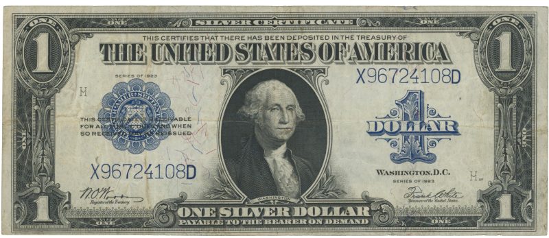 1920 USA dollar, signatur W. Woods og F. White, 1-/2