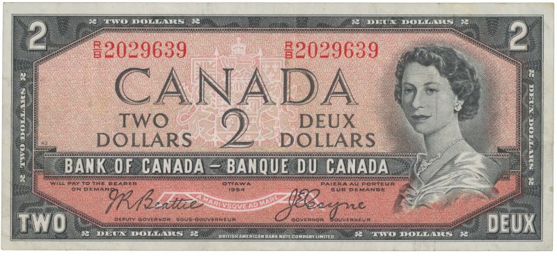 1954 Canada 2 dollars, 1-
