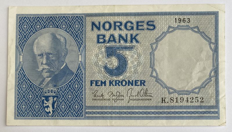 1963  5 kroner K, 1