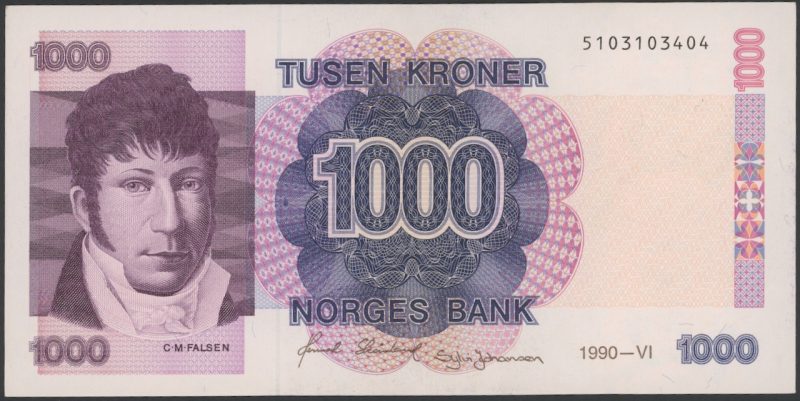 1990 1000 kroner 5103103404, 1+