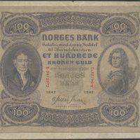 1942 100 kroner B.9412972, 2. utgave, 1-2