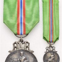 Aust - Agder Landbruksselskap, m. agraff og bånd, Throndsen, sølv, 31 og 15 mm, 0