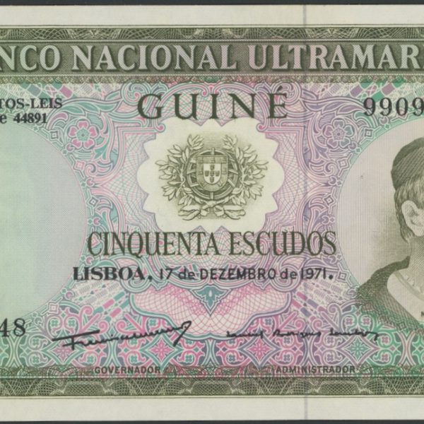 1971 Portuguese Guinea 50 escudos, 0/01
