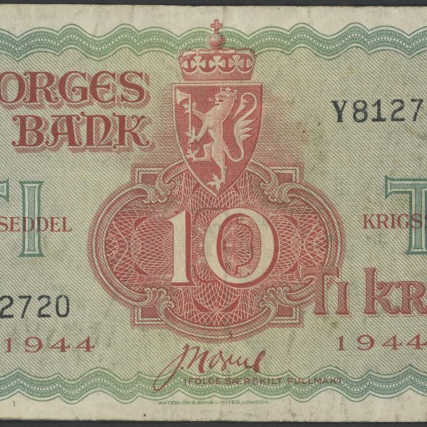 1944 10 kroner Y812720 London, 1-