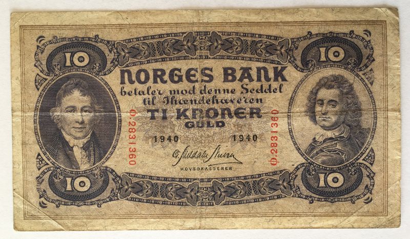 1940  10 kroner Ø, 1/1-