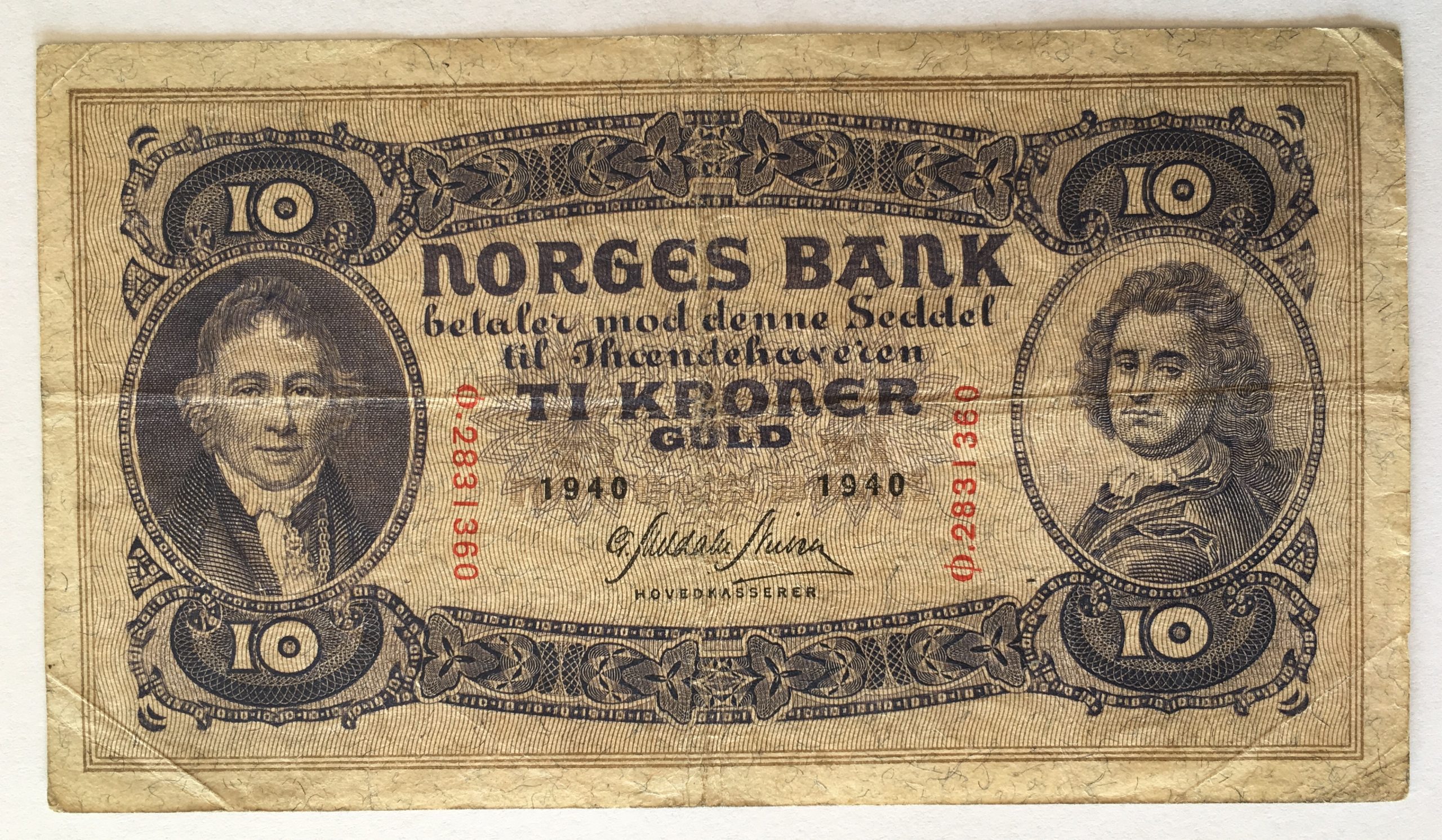 1940  10 kroner Ø, 1/1-