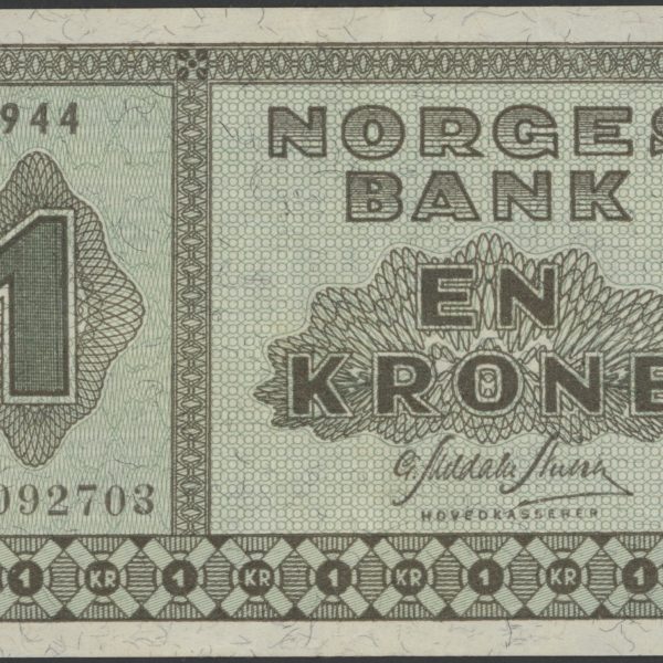 1944 1 krone G.9092703, 1